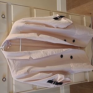 Petal Pink Blazer with Black button detail